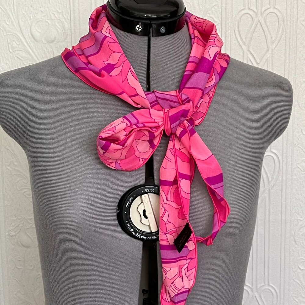 Barbie pink vintage silk scarf - like new